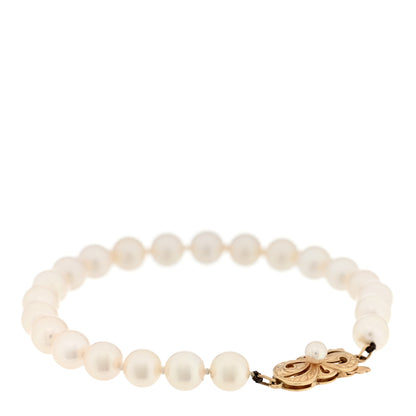 Mikimoto 18K Yellow Gold Akoya Cultured Pearl 6.5-7mm Strand Bracelet 2 of 3
