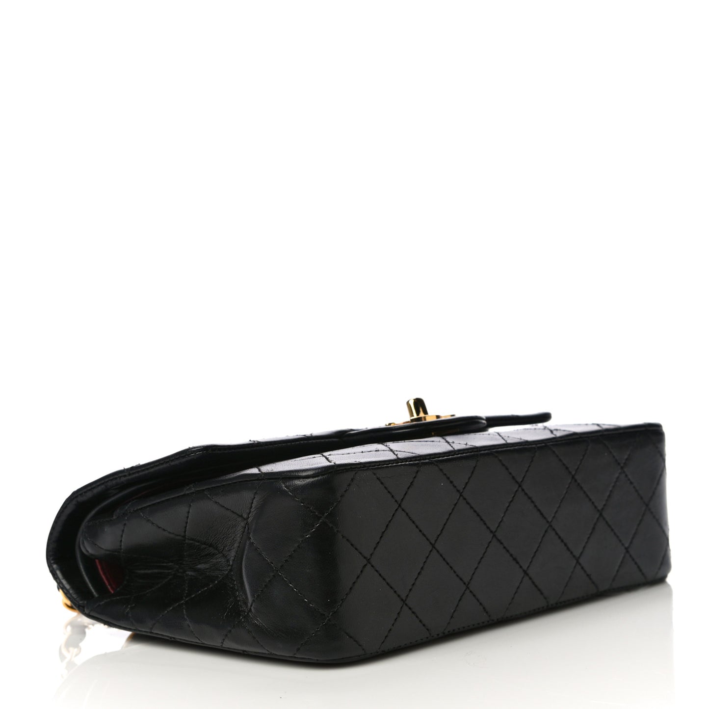 Lambskin Quilted Small Double Flap Black