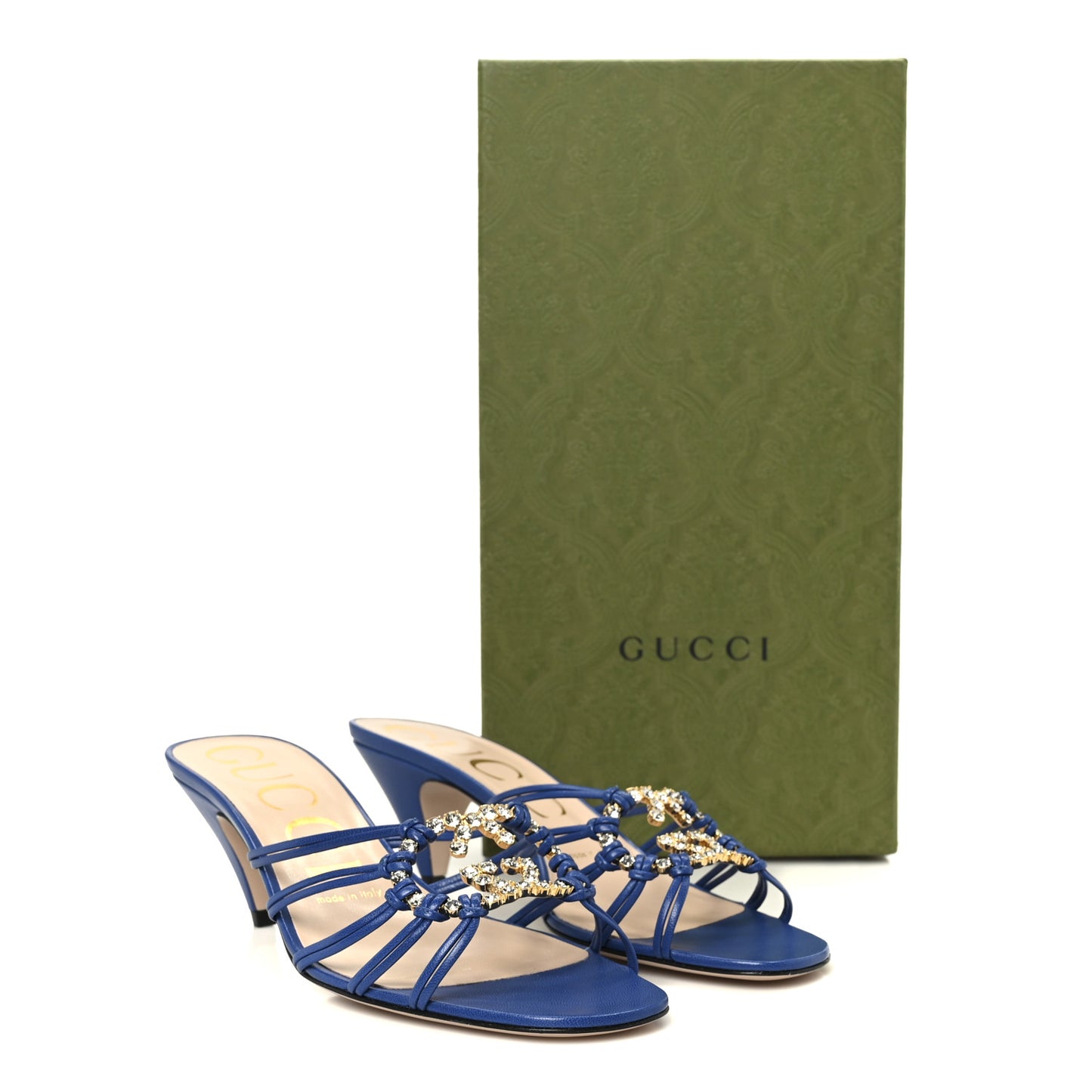 Malaga Kid Crystal GG Isa Ankle Strap 55mm Sandals 37 Rio Blue