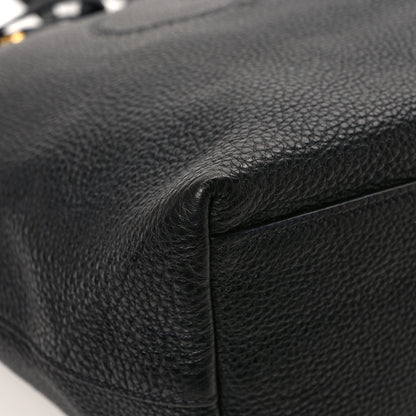 Prada Vitello Daino Embossed Logo Tote Black 10 of 16