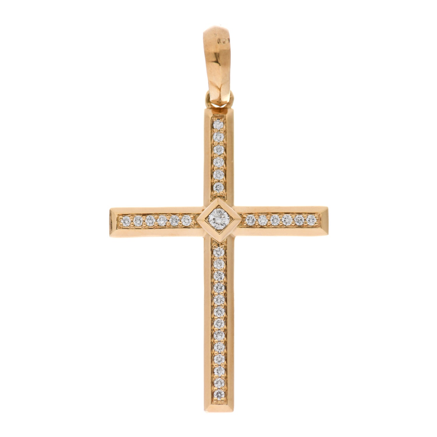 David Yurman 18K Yellow Gold Diamond Modern Renaissance Cross Pendant 1 of 4