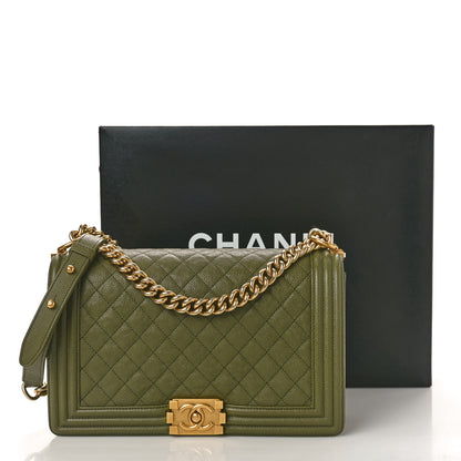 Chanel Caviar Quilted New Medium Boy Flap Khaki 11 of 11