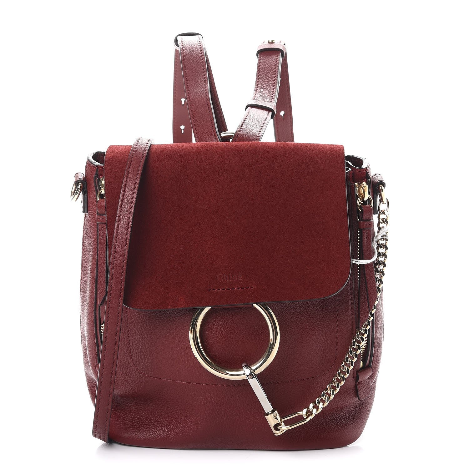 Chloe Suede Calfskin Medium Faye Backpack Sienna Red 1 of 10
