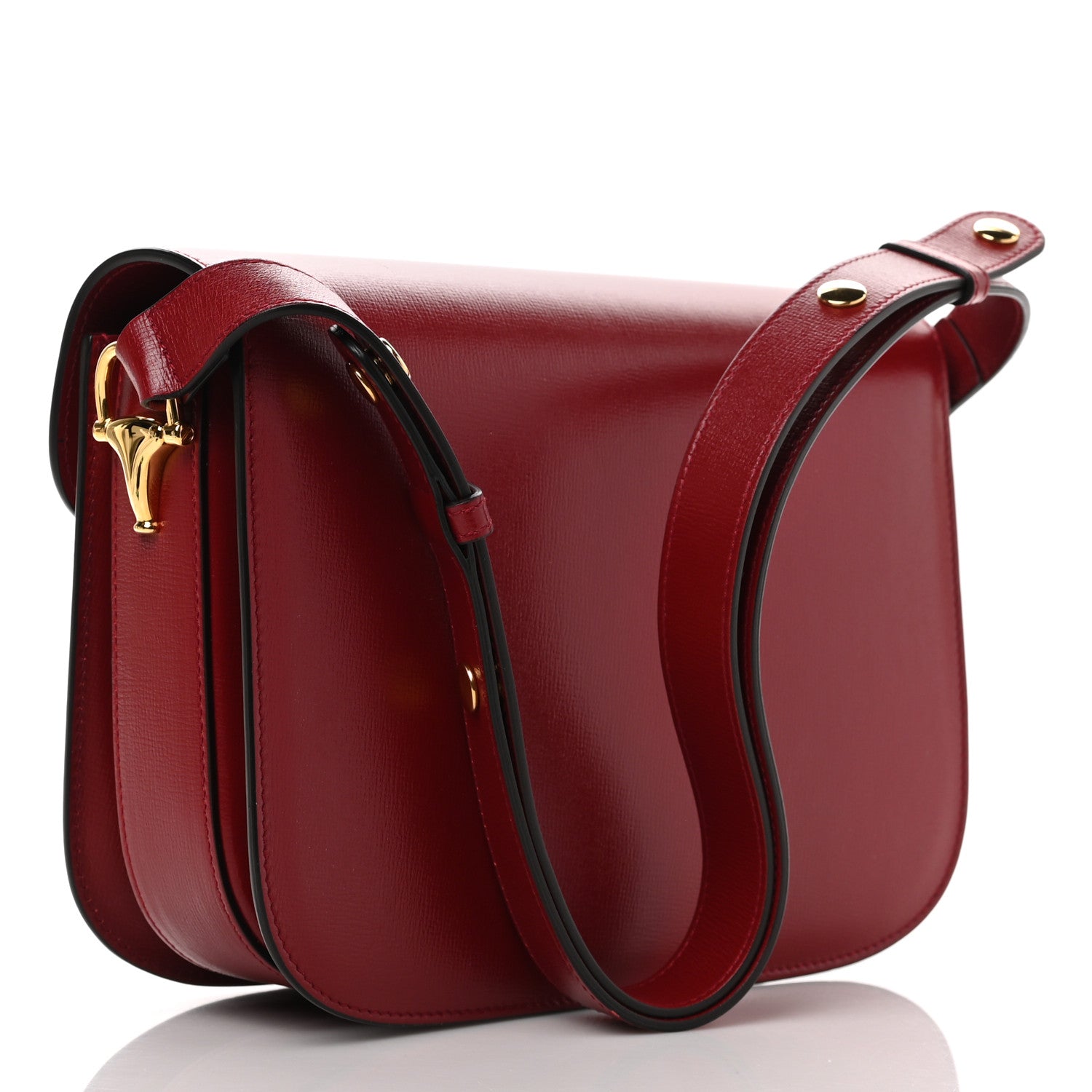 Gucci Azalea Calfskin Horsebit 1955 Shoulder Bag New Cherry Red 3 of 11