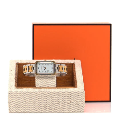 Hermes Stainless Steel 18mm Rectangle Croisiere Quartz Watch Gold 5 of 5