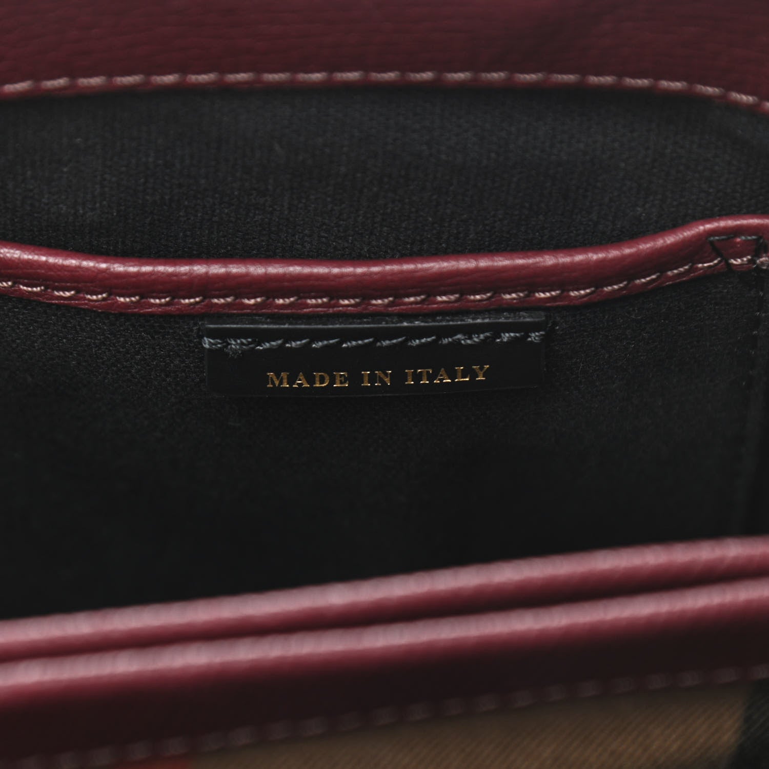 Burberry Derby Calfskin House Check Small Camberley Mahogany Red 7 of 12