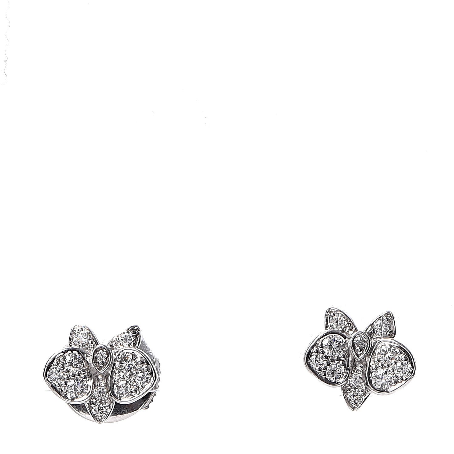 18K White Gold Diamond Caresse D'Orchidees Par Earrings