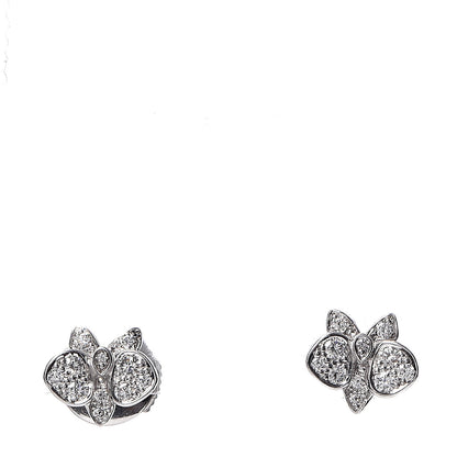 Cartier 18K White Gold Diamond Caresse D'Orchidees Par Earrings 1 of 5