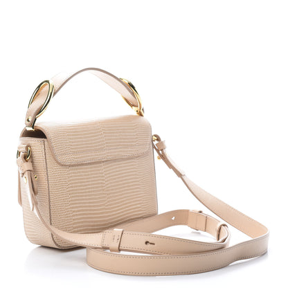 Chloe Calfskin Lizard Embossed Mini C Double Carry Biscotti Beige 3 of 12