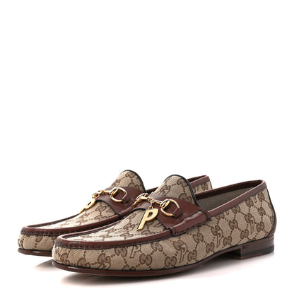 Gucci x PALACE Malaga Kid GG Monogram Horsebit Mens Loafers 12 Beige Ebony Cocoa 3 of 8