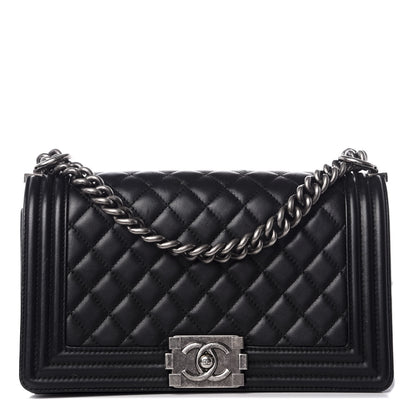 Chanel Lambskin Quilted Medium Boy Flap Black 1 of 8