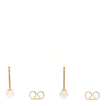 Mikimoto 18K Yellow Gold Akoya Pearl 4-4.5mm Stud Earrings 2 of 5