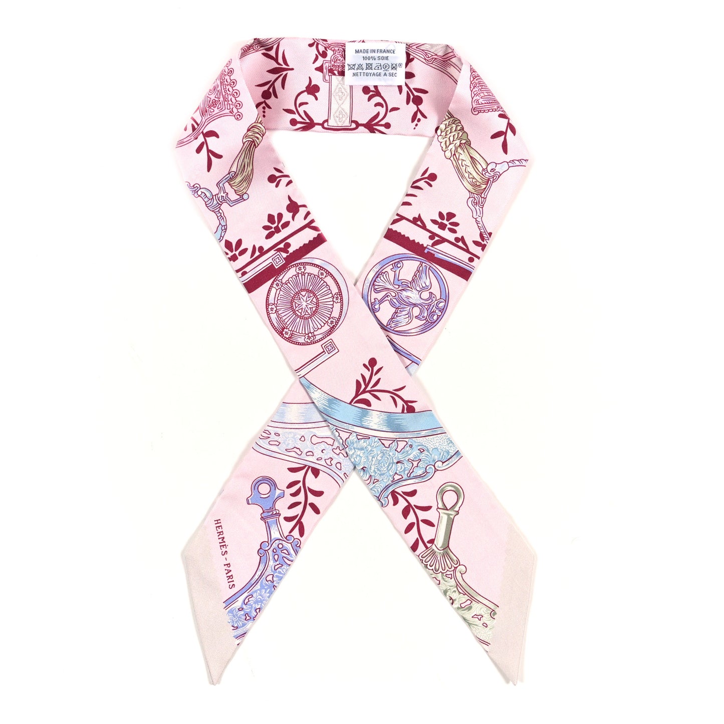 Silk Etriers Remix Twilly Rose Pale Bordeaux