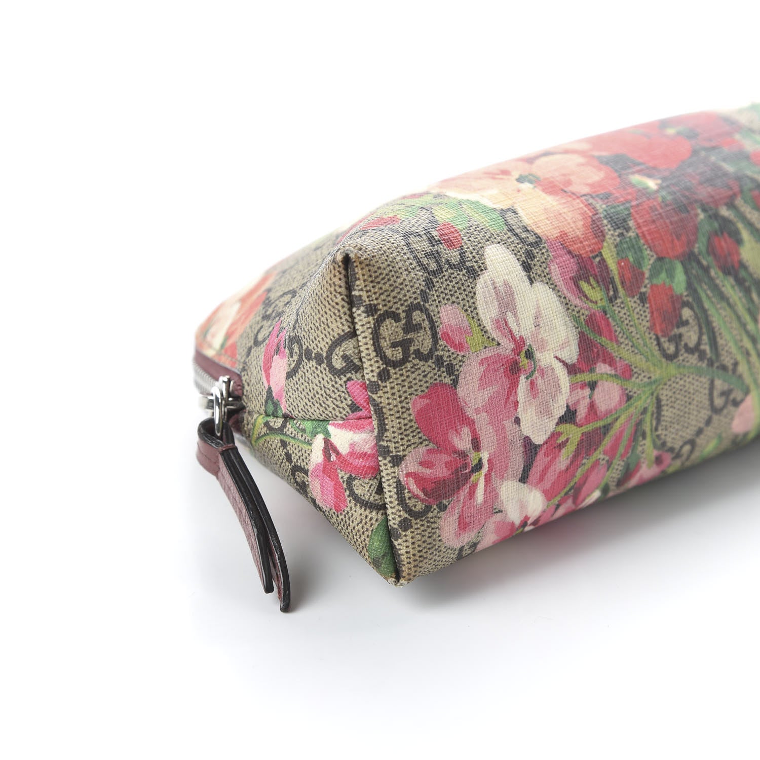 Gucci GG Supreme Monogram Blooms Large Pouch Cosmetic Case Beige Multicolor Dry Rose 6 of 12