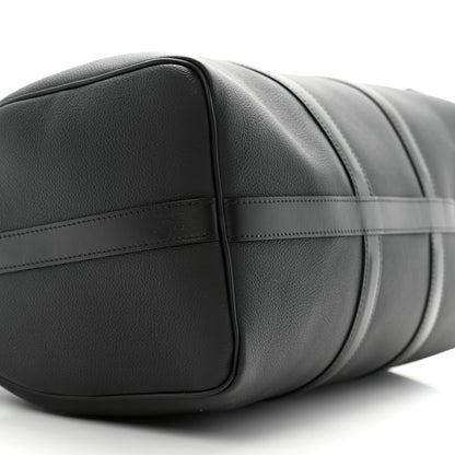 Louis Vuitton Grained Calfskin Aerogram Keepall Bandouliere 40 Black 7 of 11