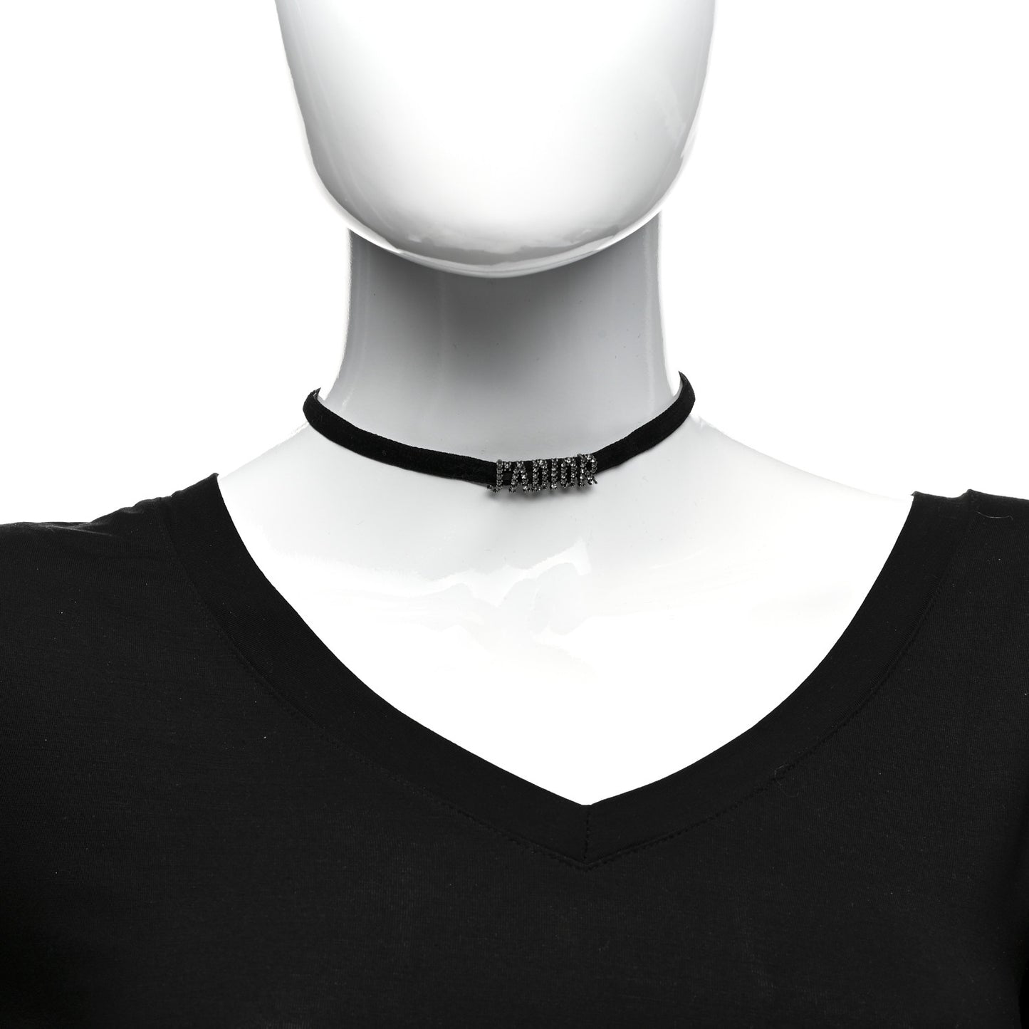 Velvet Crystal J’Adior Choker Necklace Black