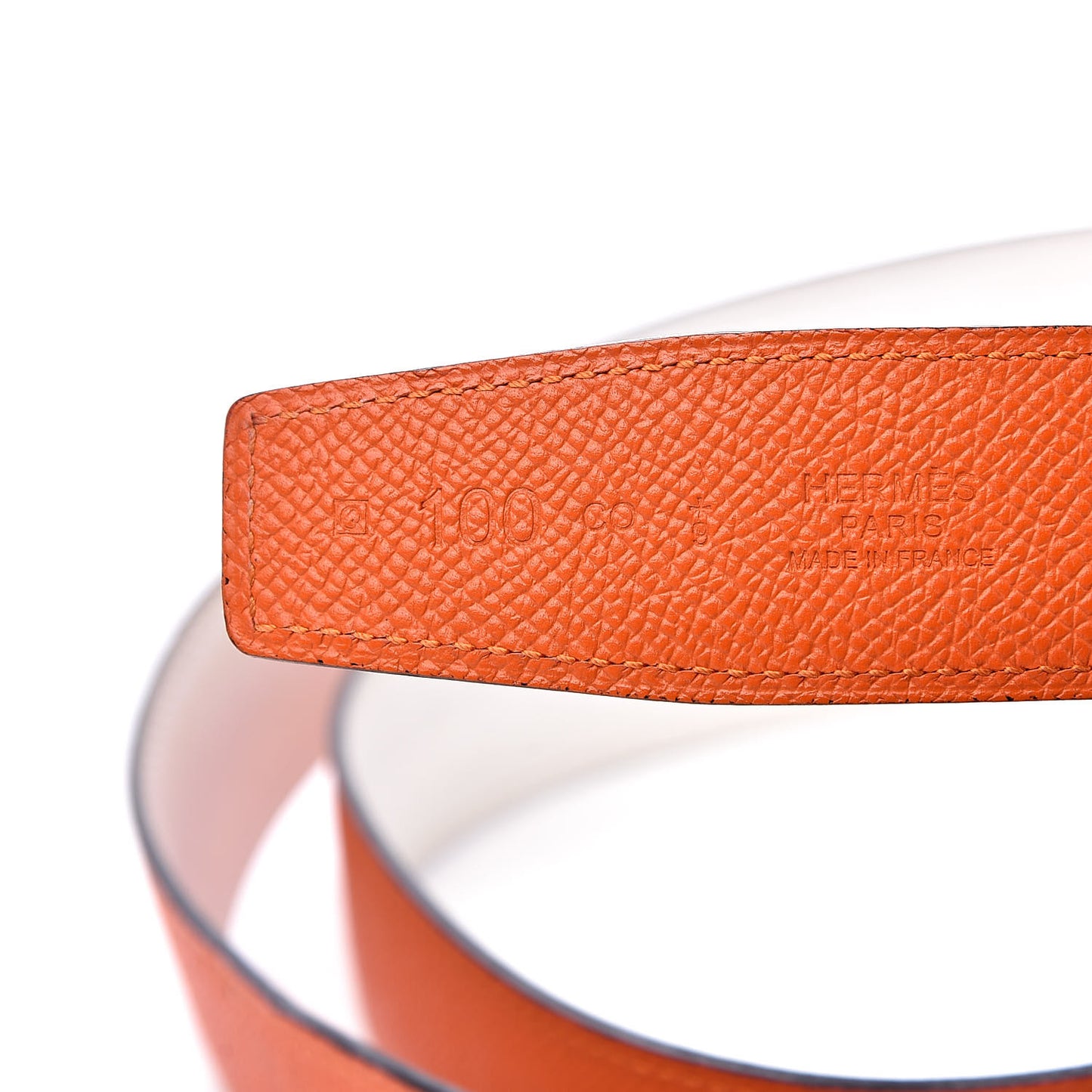 Epsom 32mm Belt Strap 100 White Orange