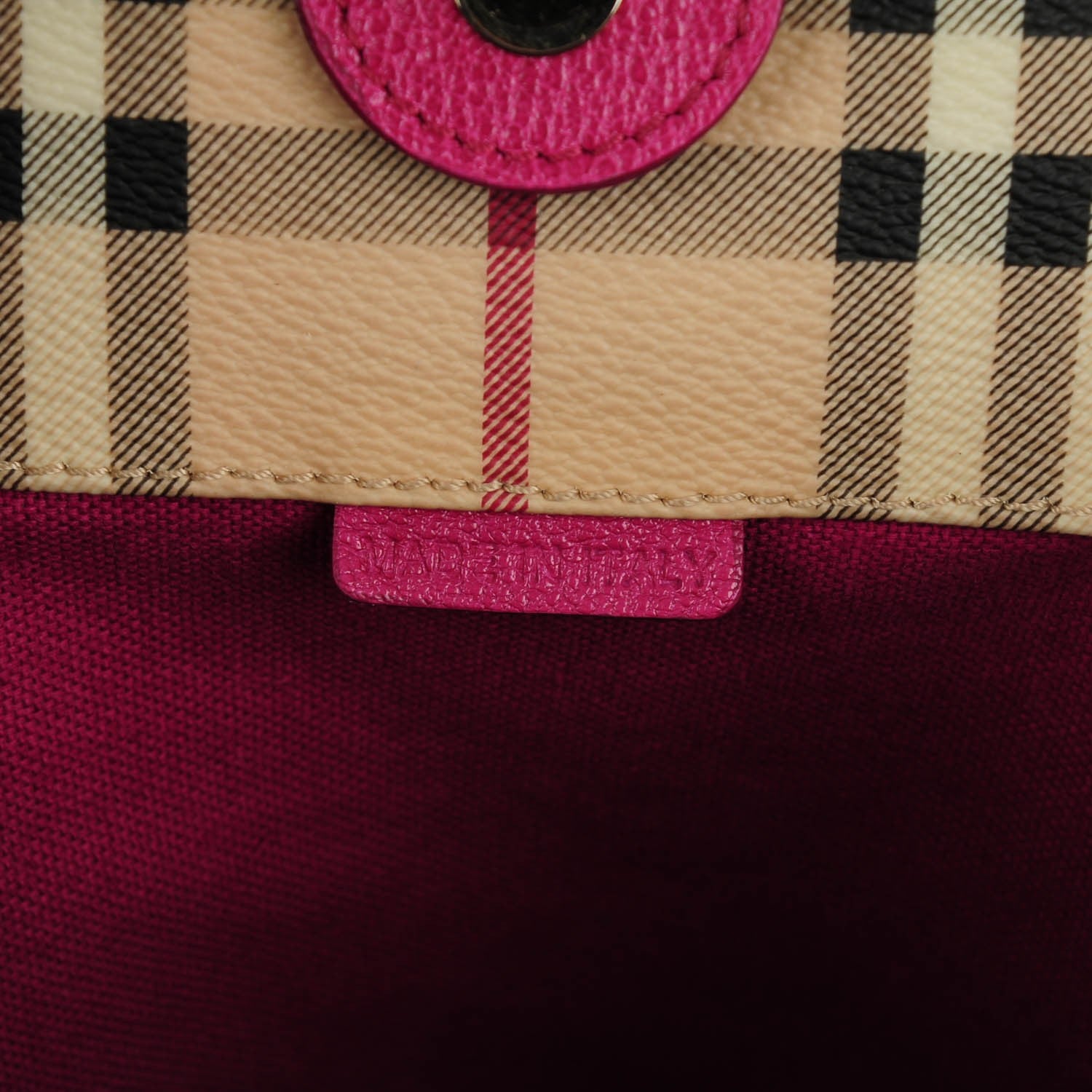 Burberry Haymarket Check Large Canterbury Tote Magenta 7 of 8
