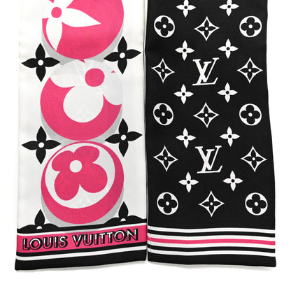 Louis Vuitton Silk Monogram Marbles Bandeau Black White Rose 2 of 4