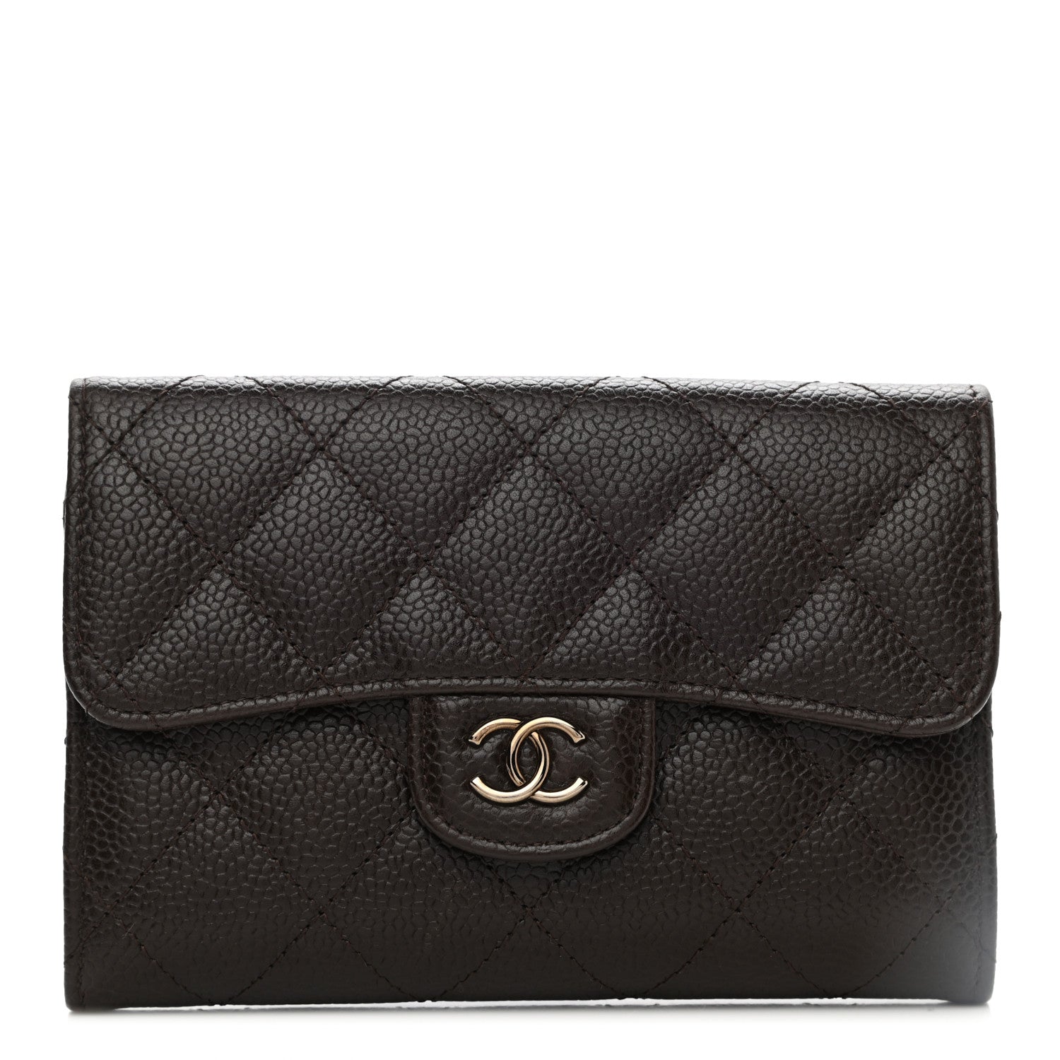 Chanel Caviar Quilted Small Flap Wallet Brown 1 of 8