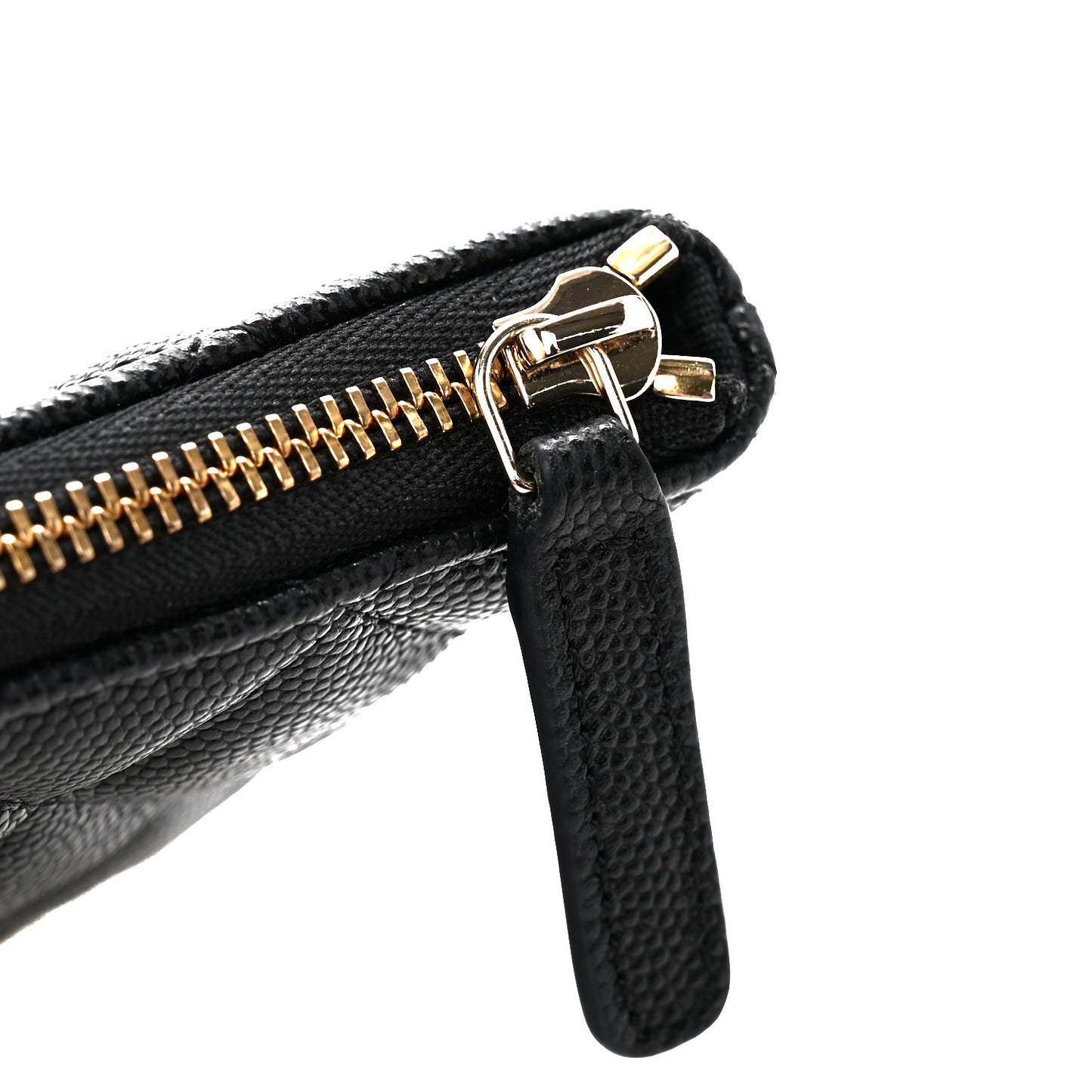 Shiny Caviar Quilted Strass CC Cosmetic Case Black