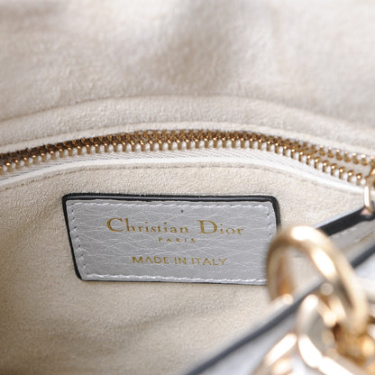 Christian Dior Metallic Grained Calfskin Cannage Mini Lady Dior Silver 6 of 7