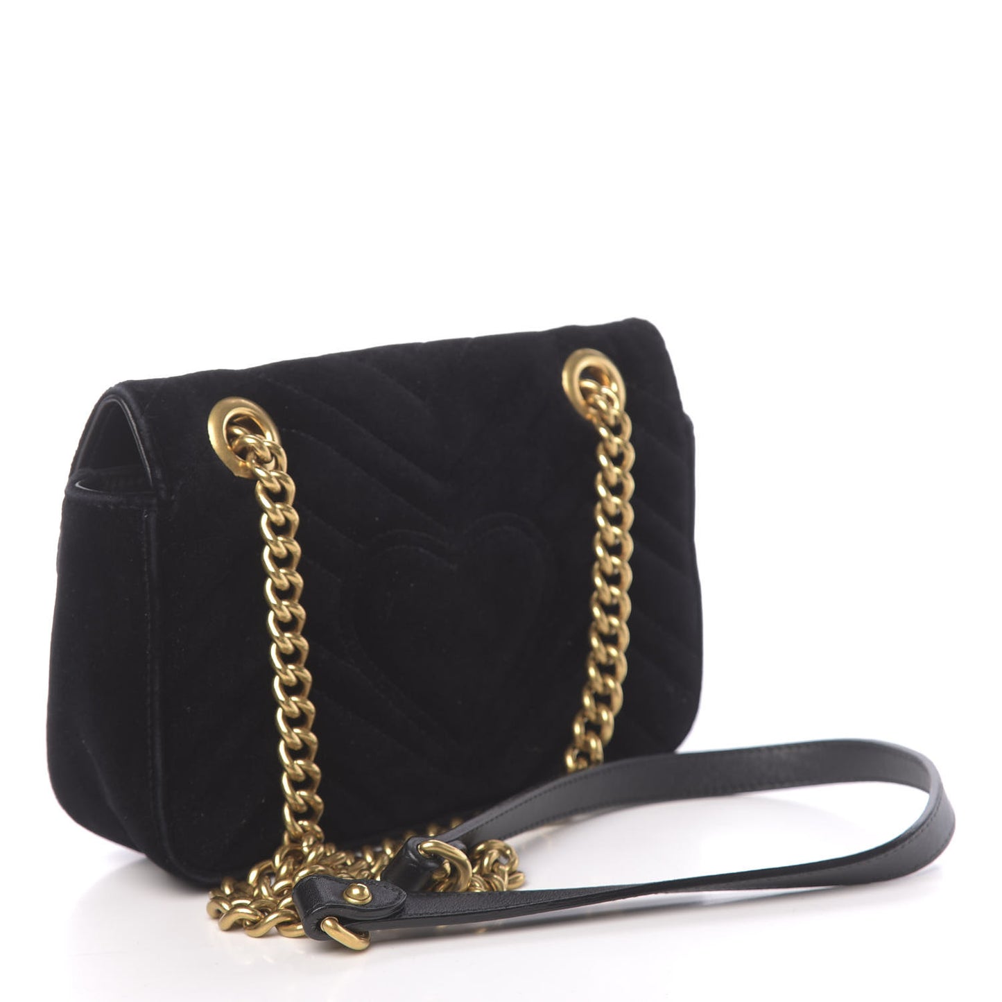 Velvet Matelasse Mini GG Marmont Shoulder Bag Black