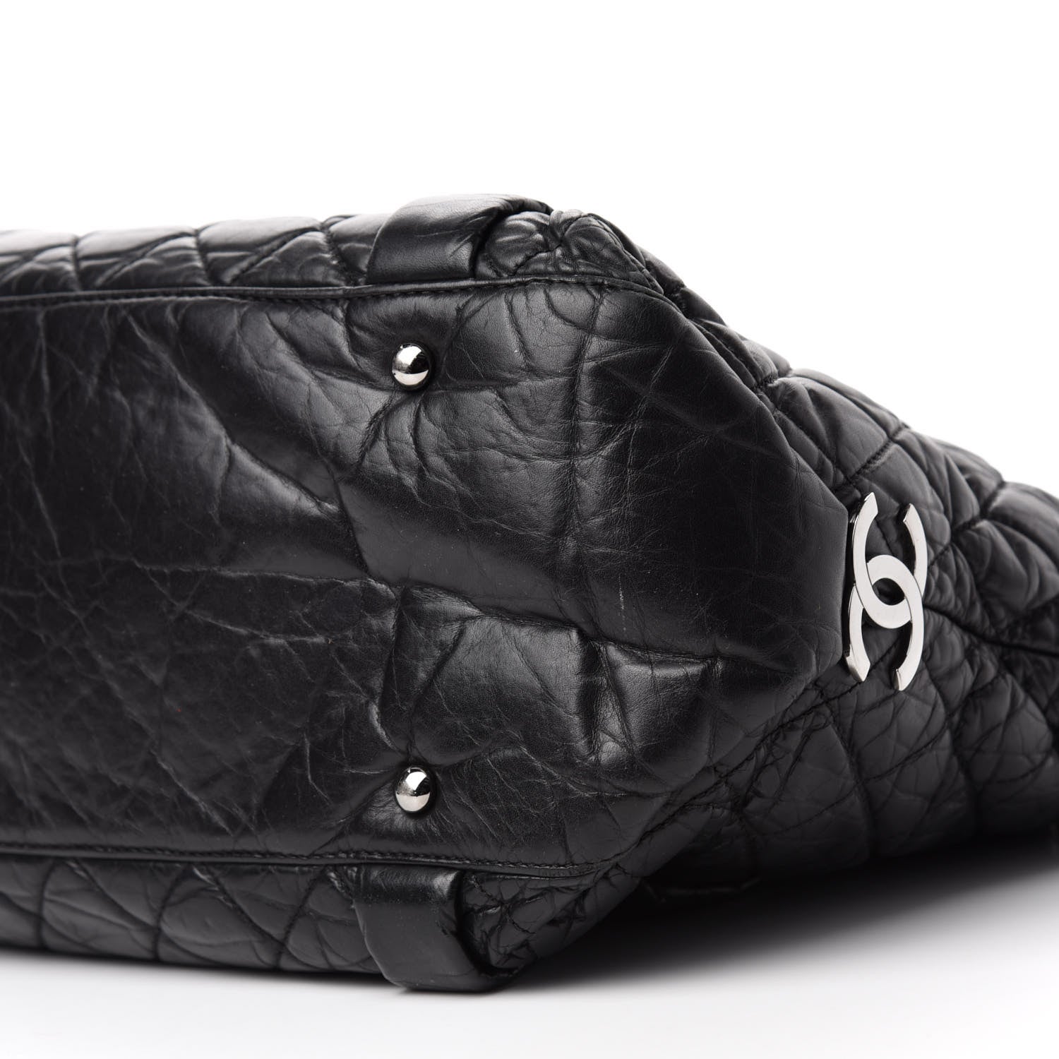 Chanel Distressed Lambskin Vintage Ligne Lady Braid Tote Black 7 of 10