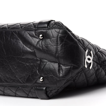 Chanel Distressed Lambskin Vintage Ligne Lady Braid Tote Black 7 of 10