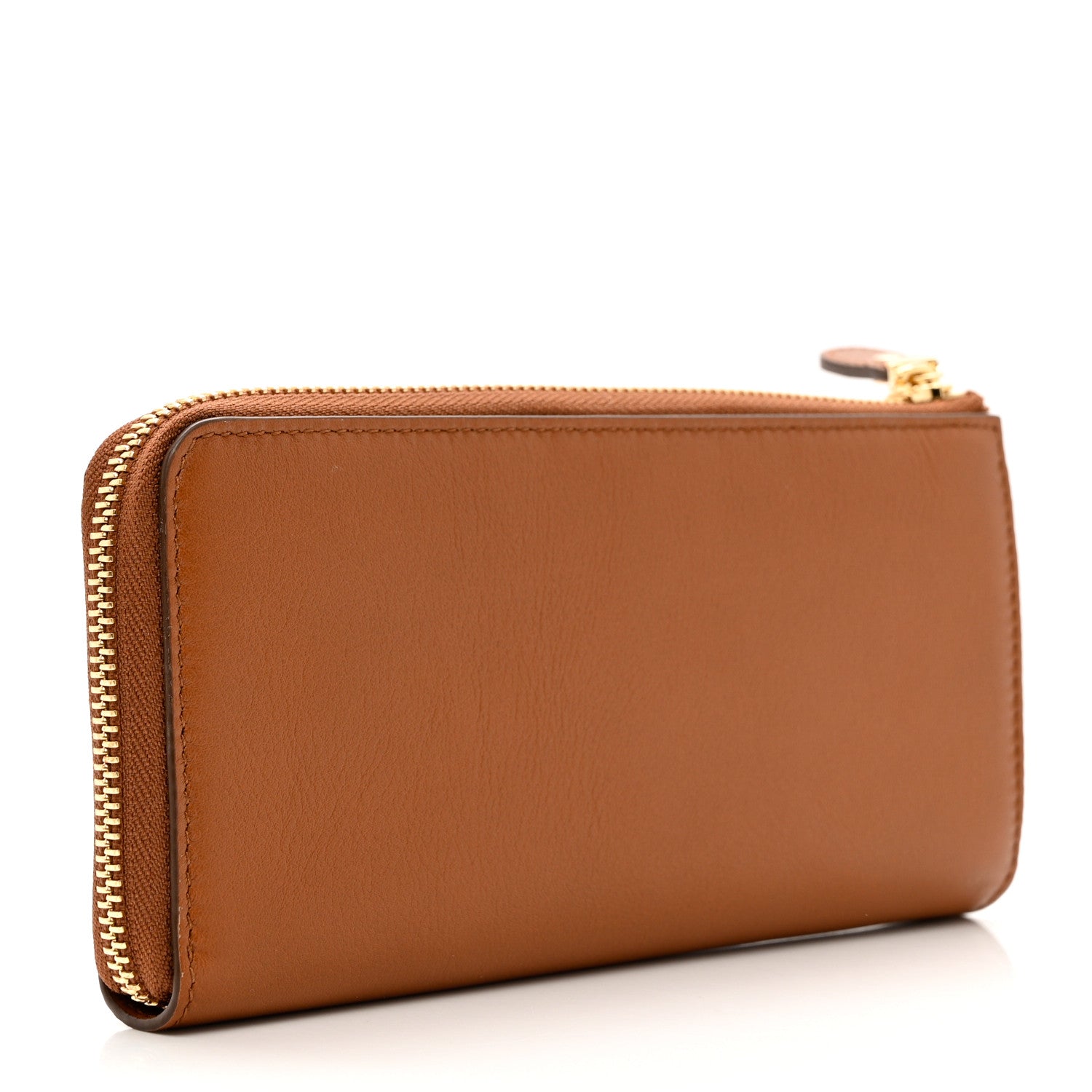 Salvatore Ferragamo Calfskin Vara Bow Zip Wallet Brown 3 of 7