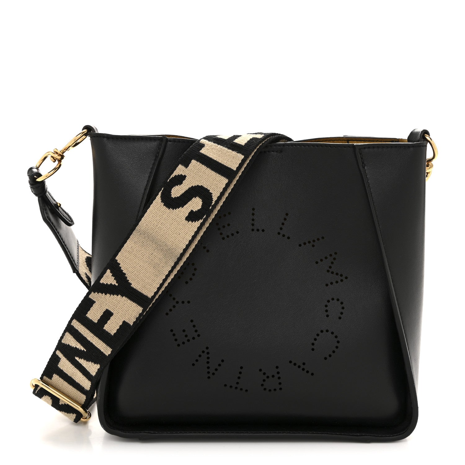 Stella McCartney Eco Alter Nappa Perforated Logo Mini Crossbody Black 1 of 11