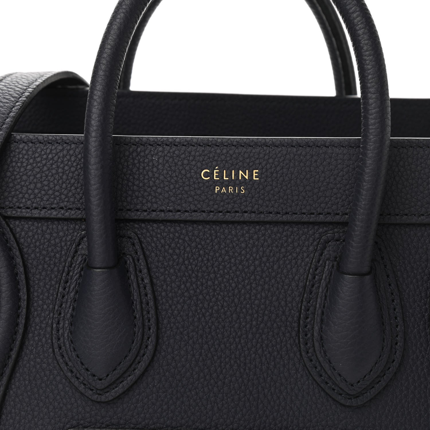 Celine Baby Drummed Calfskin Nano Luggage Navy Blue 8 of 10