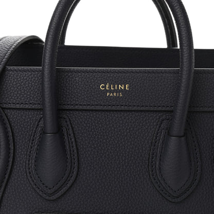 Celine Baby Drummed Calfskin Nano Luggage Navy Blue 8 of 10