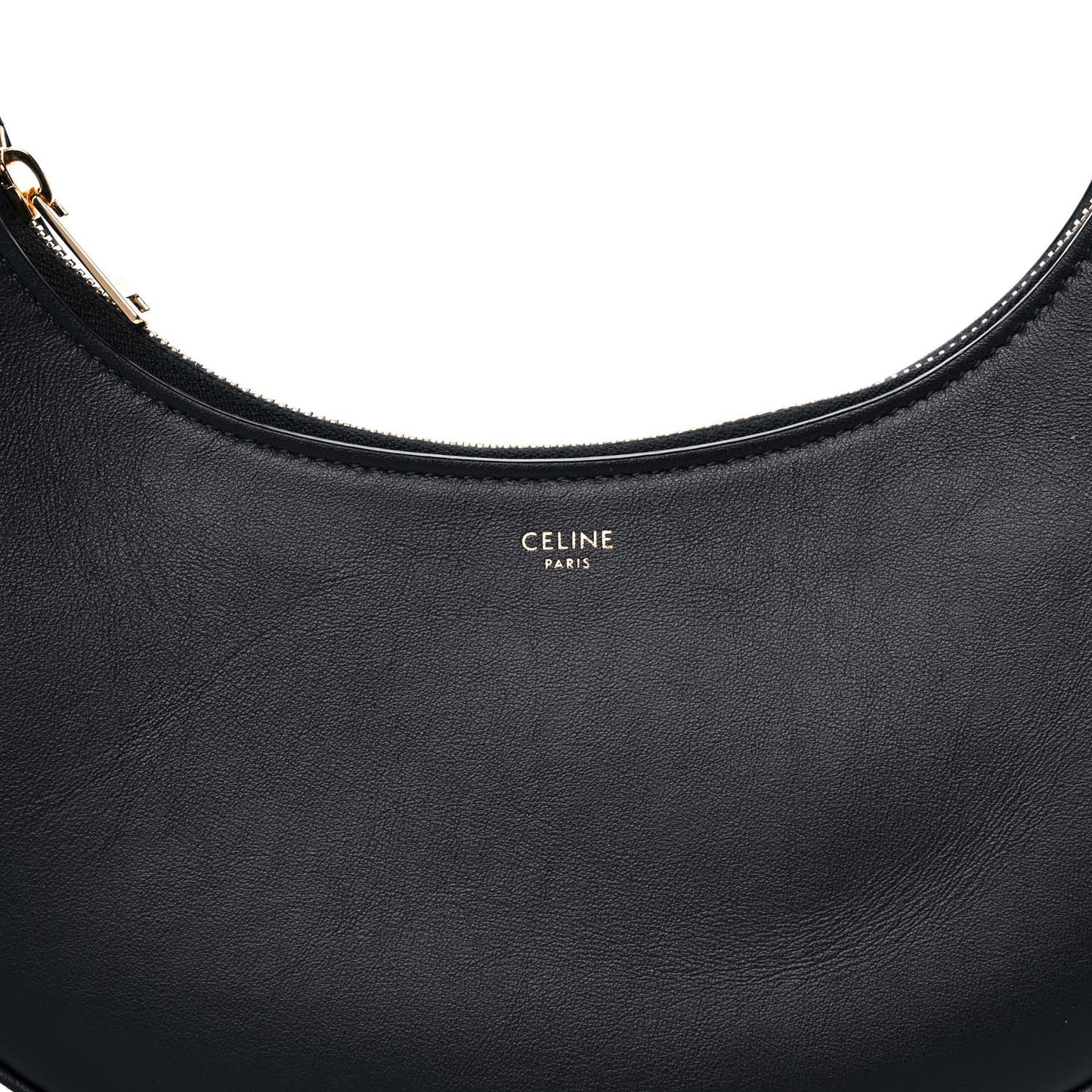 Smooth Calfskin Medium Strap Ava Shoulder Bag Black