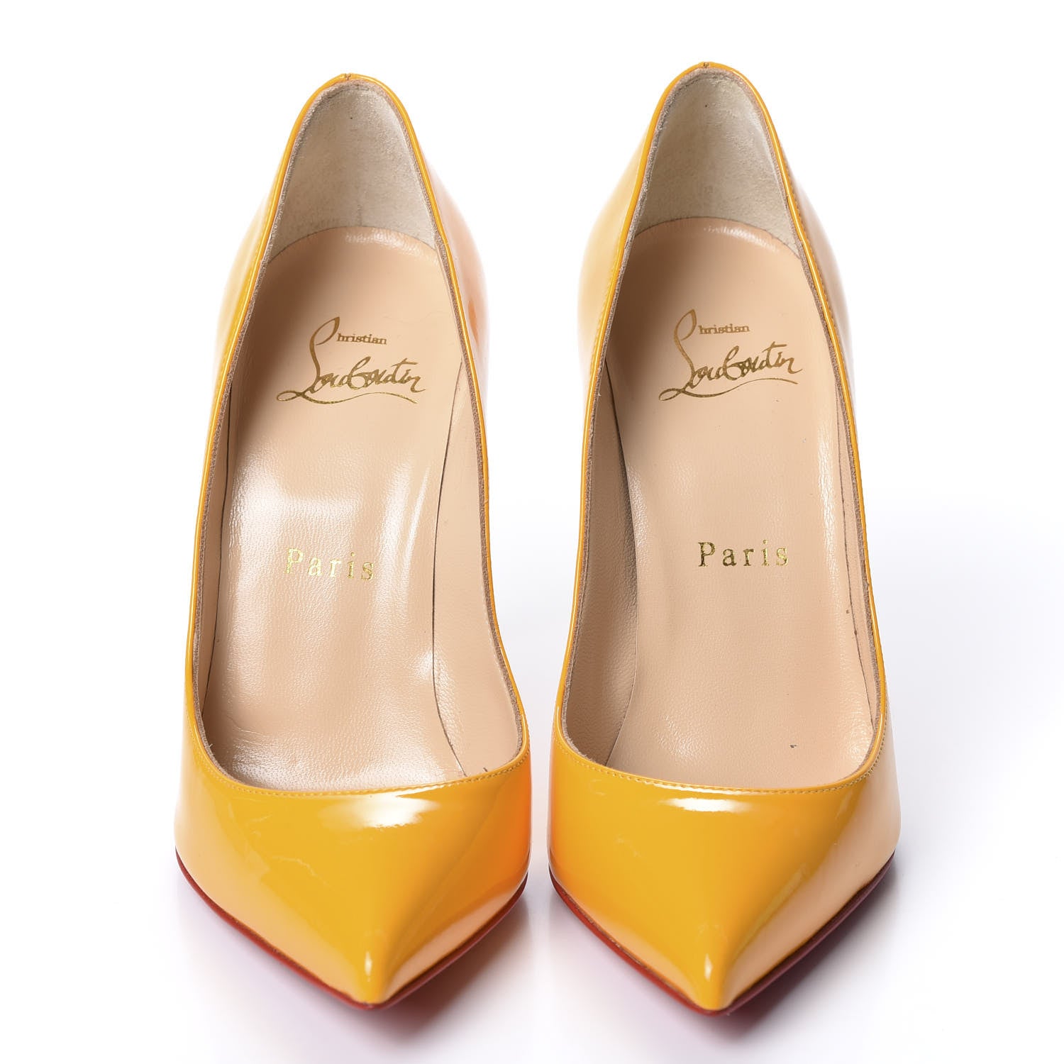 Christian Louboutin Patent Pigalle Follies 100 Pumps 35 Full Moon 2 of 9