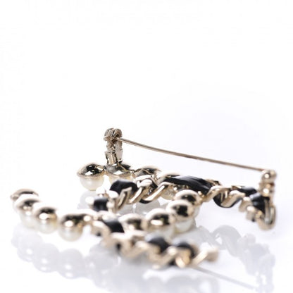 Chanel Lambskin Pearl CC Chain Brooch Black Gold 4 of 5