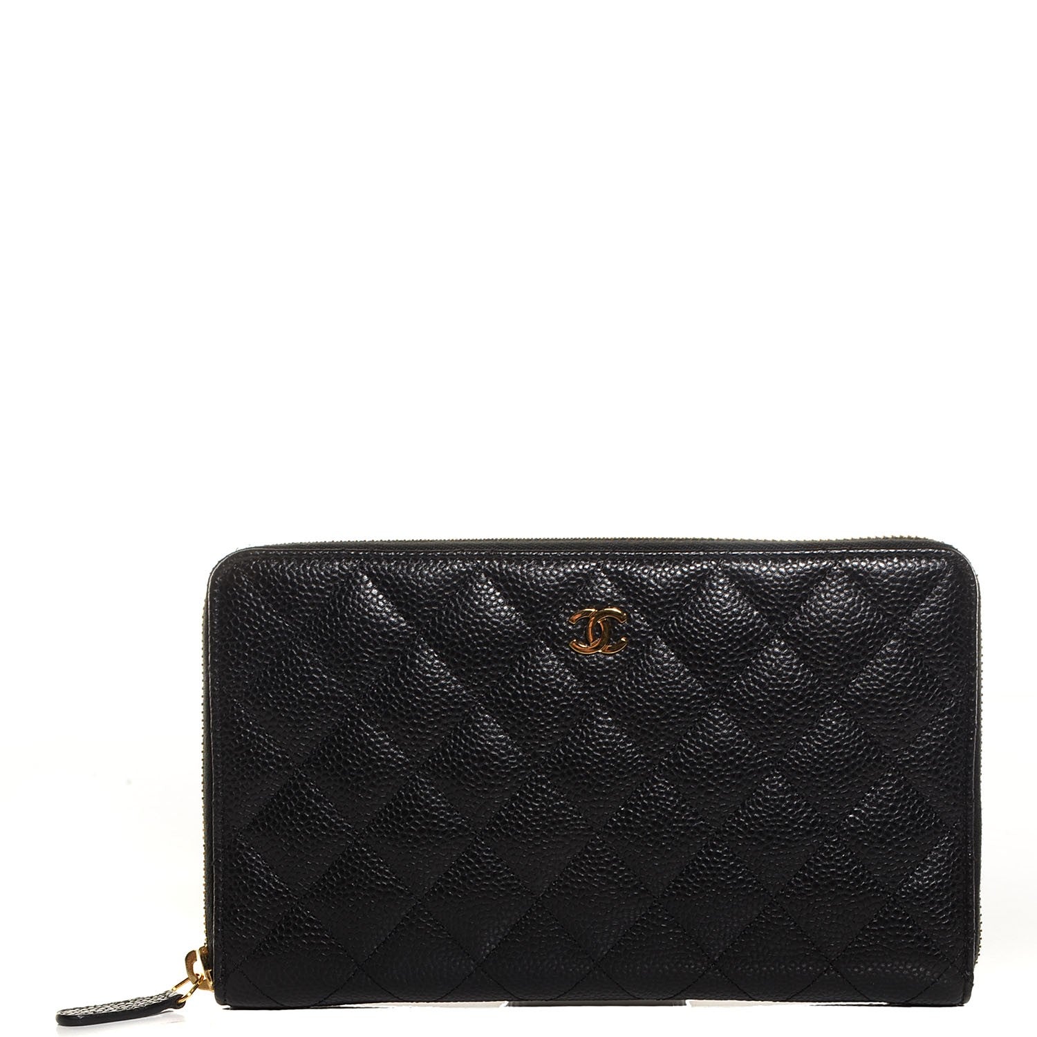 Chanel Caviar Quilted Large Zip Around Wallet Black 1 of 8