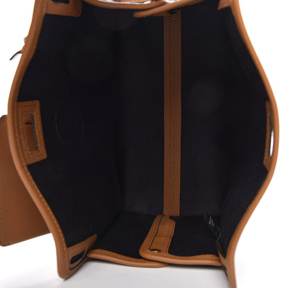 Fendi Glazed Fabric Vitello Century FF 1974 Stamp Patch Mini Peekaboo Defender Cover Mogano Panna Caramello 5 of 11