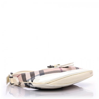 Burberry Patent Nova Check Brooke Hobo White 3 of 11