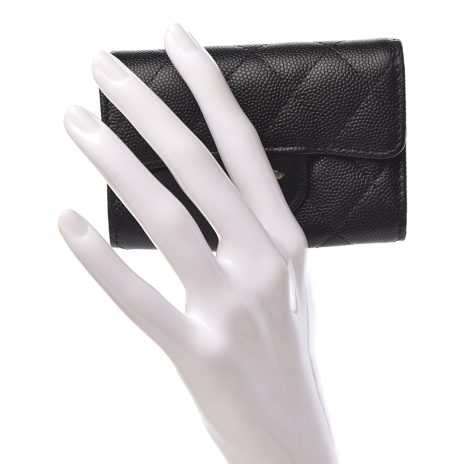 Chanel Caviar Quilted Classic 4 Key Holder Wallet Black 2 of 10