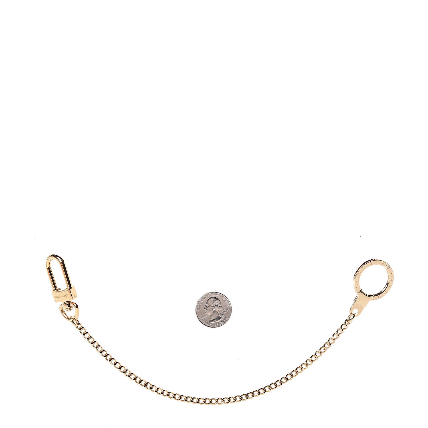 Louis Vuitton Metal Pochette Extender Key Ring Chain Gold 2 of 3