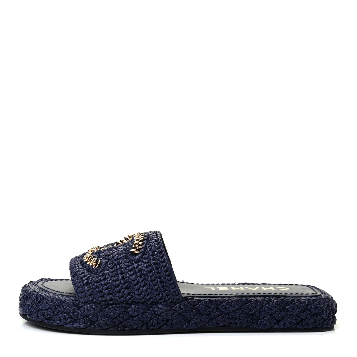 Braided Cord CC Mules 38 Navy Blue