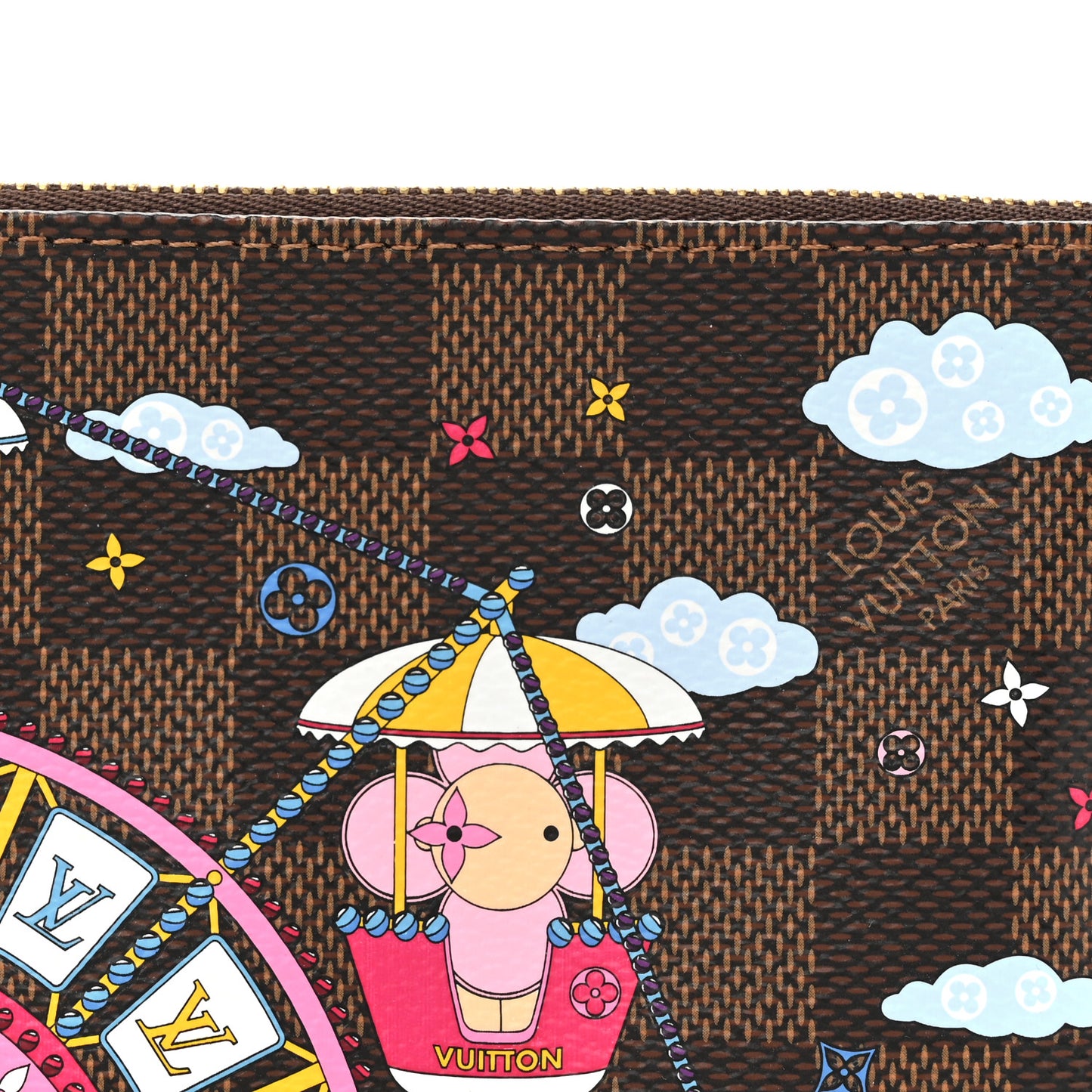 Damier Ebene 2020 Christmas Animation Big Wheel Mini Pochette Accessories Rose Ballerine