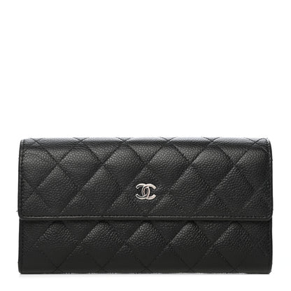 Chanel Caviar Quilted Large Gusset Flap Wallet Black 1 of 9