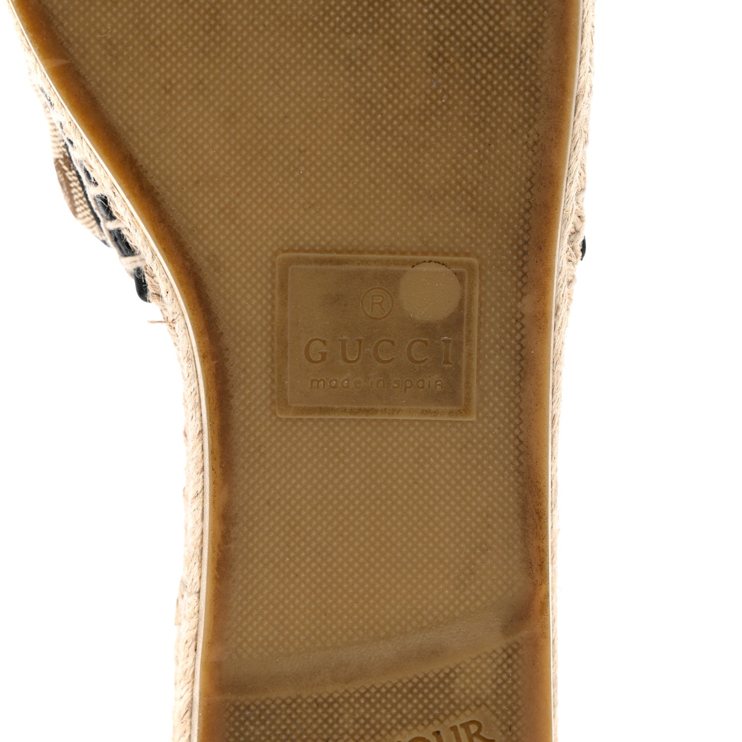 Gucci Monogram Matelasse GG Marmont Espadrille 20mm Slide Sandals 40.5 Beige Ebony Black 8 of 10