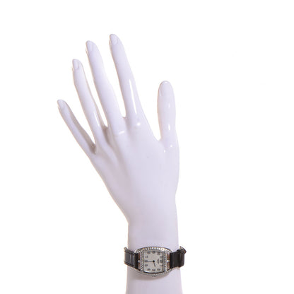Hermes Stainless Steel Alligator Diamond Bezel 26mm Cape Cod Tonneau Quartz Watch Noir 2 of 8