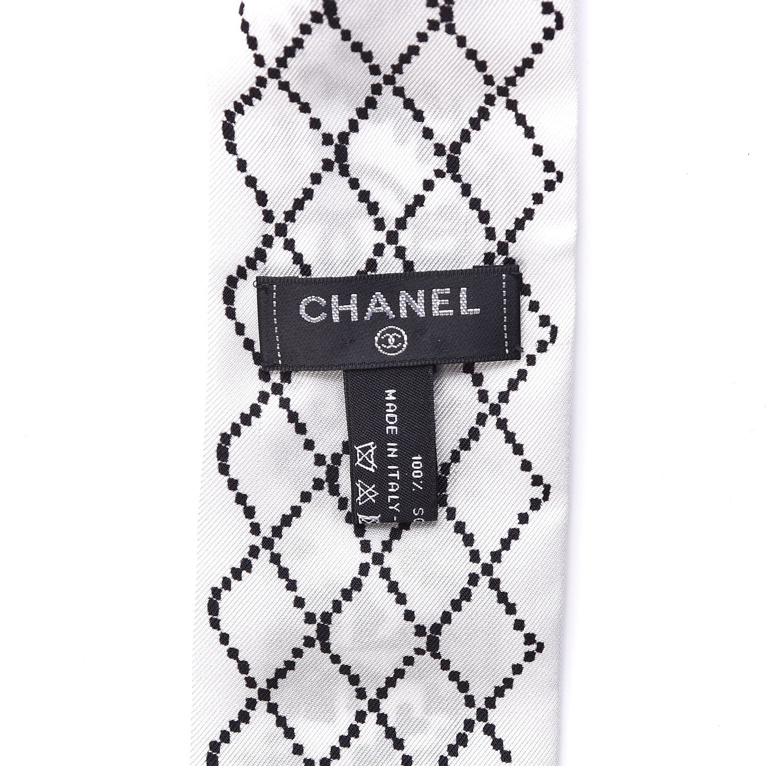 Chanel Silk CC Slim Bandeau Scarf White 3 of 5