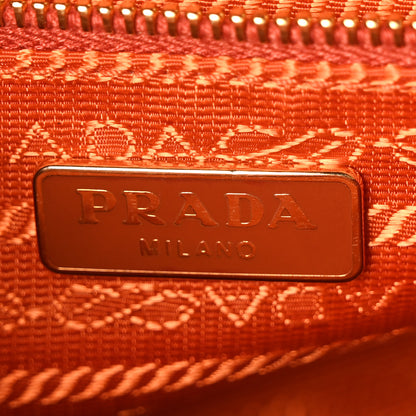 Prada Tessuto Nylon Saffiano Crossbody Bag Papaya 6 of 10