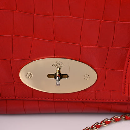 Mulberry Nappa Crocodile Embossed Small Lily Flap Red 16 of 16