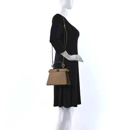 Fendi Shiny Nappa Petite Peekaboo I SEE U Satchel Miele Scuro 2 of 12
